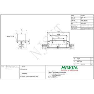HIWIN HGH35HA Linear Guideway Block 35mm Precise Linear Guide Rail 3000mm