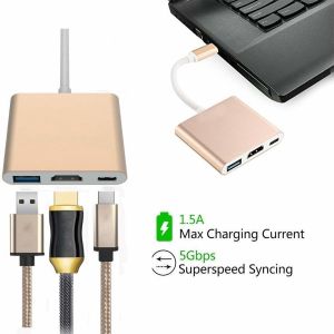 USB C to Adapter, USB 3.1 Type C to 4K Adapter with USB 3.0 and Charging Port