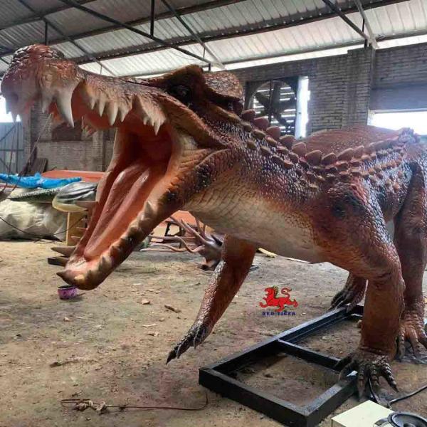 Life Size Realistic Dinosaur Models Outdoor Crocodile Statue Theme Park