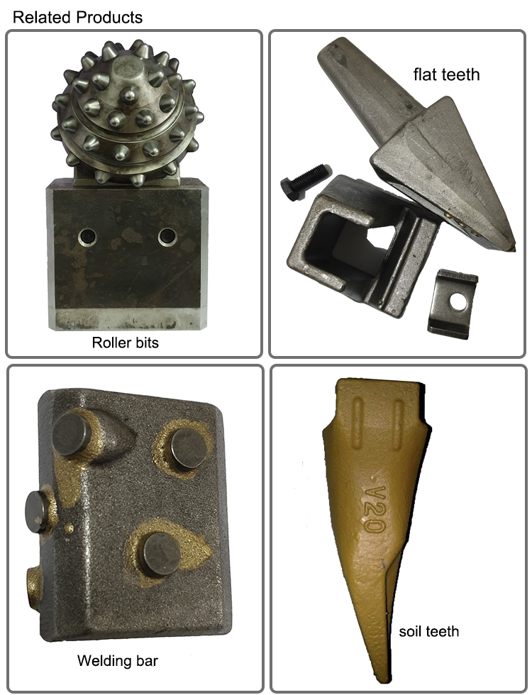 Foundation Rotary Drilling Rig B43 Rock Bullet Teeth With Square Holder