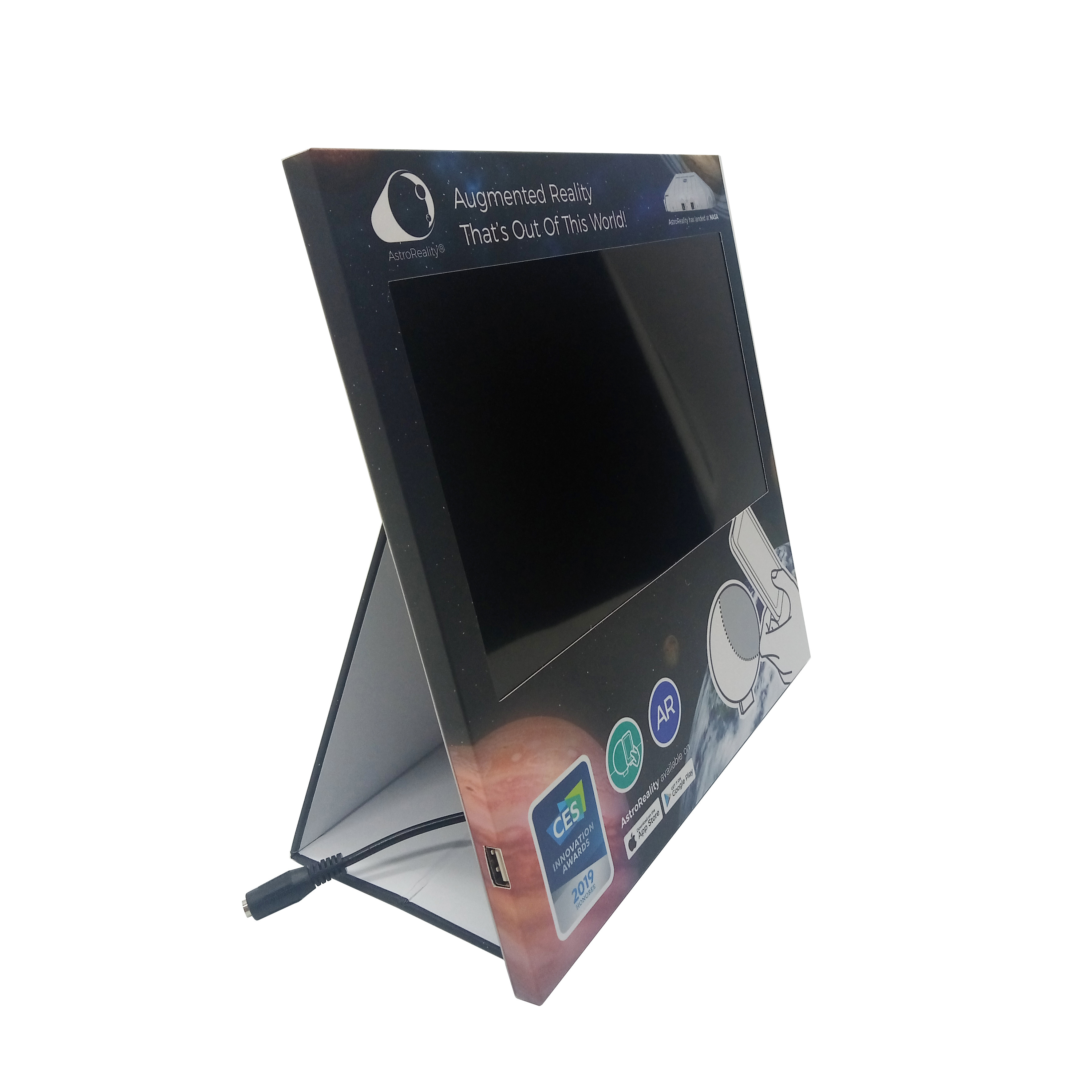 custom design retails video display monitor, counter pos with 10 inch monitor screen