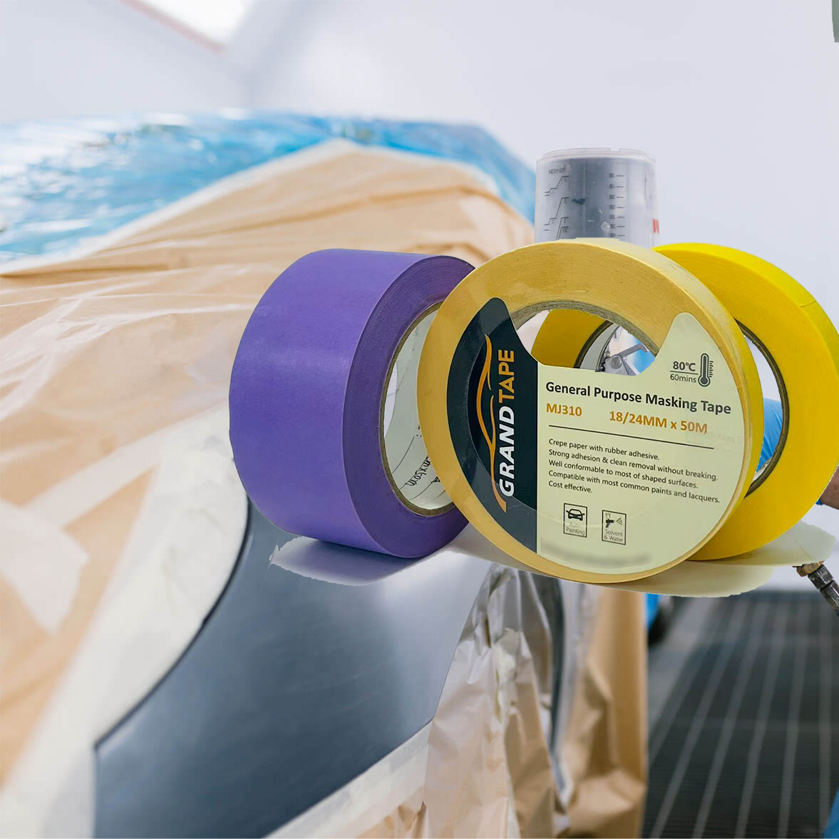 Engineered to withstand spray booth baking temperatures without leaving any sticky residue Automotive Repair High-Temperature Tapes Manufactures