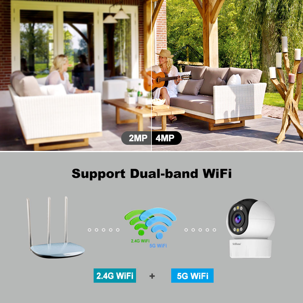 Hot selling Wifi PTZ Camera 360 Degree Panoramic 4MP 5X Wireless Infrared Smart Home Security