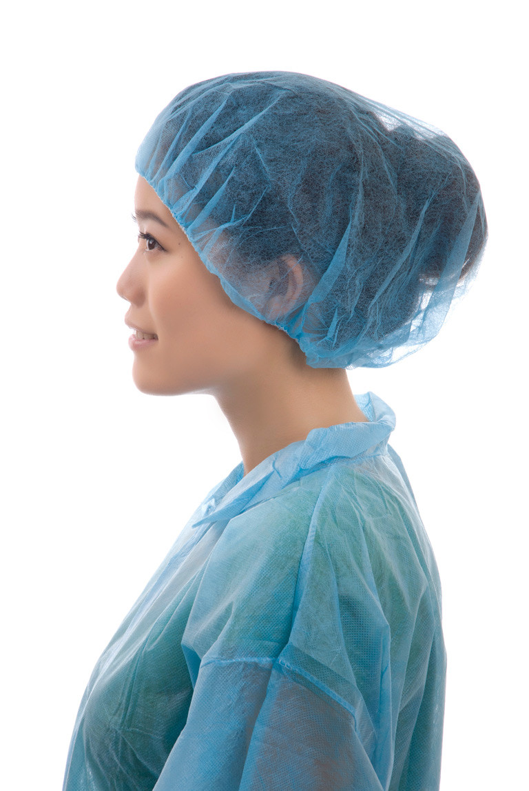 Disposable Medical Non Woven Bouffant Cap Bouffant Head Cover Surgical Doctor Nurse Hat With Single Elastic