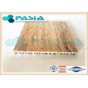  Travertine Stone Honeycomb Ceiling Panels , Lightweight Stone Panels Moistureproof Manufactures