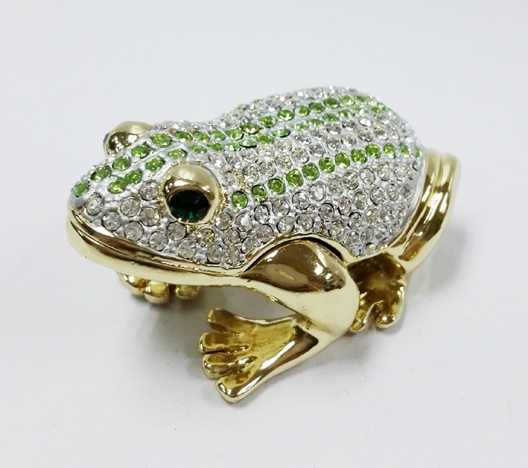 Animal trinket jewelry box Frog diamond decoration trinket jewelry box metal jewelry box
