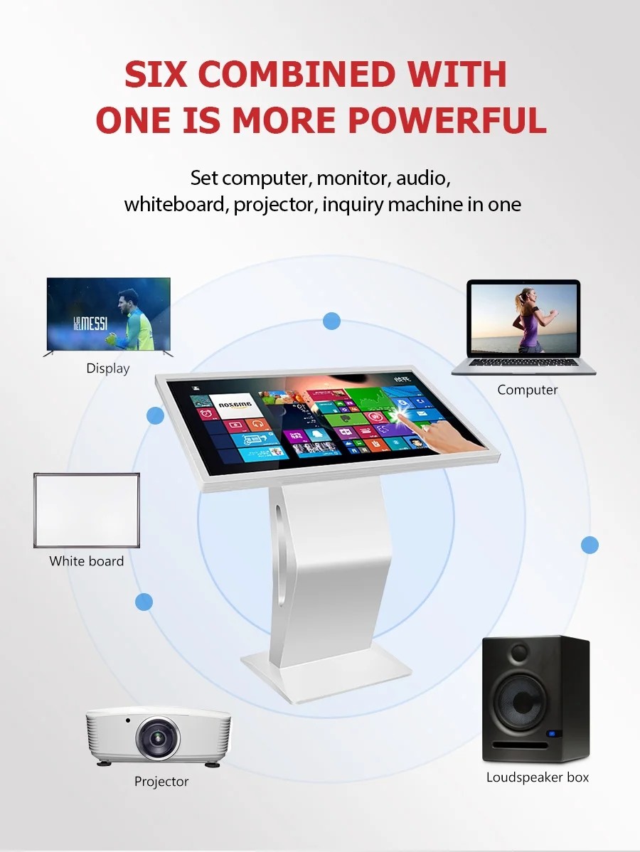 Exhibition Hall Interactive Self Service Kiosk 21.5 32 43 55'' Android Windows