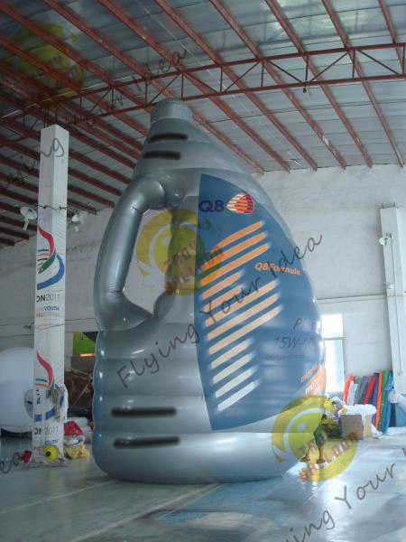 Blue Giant Tarpaulin Inflatable Product Replicas , Blow Up Bottle For Advertisem