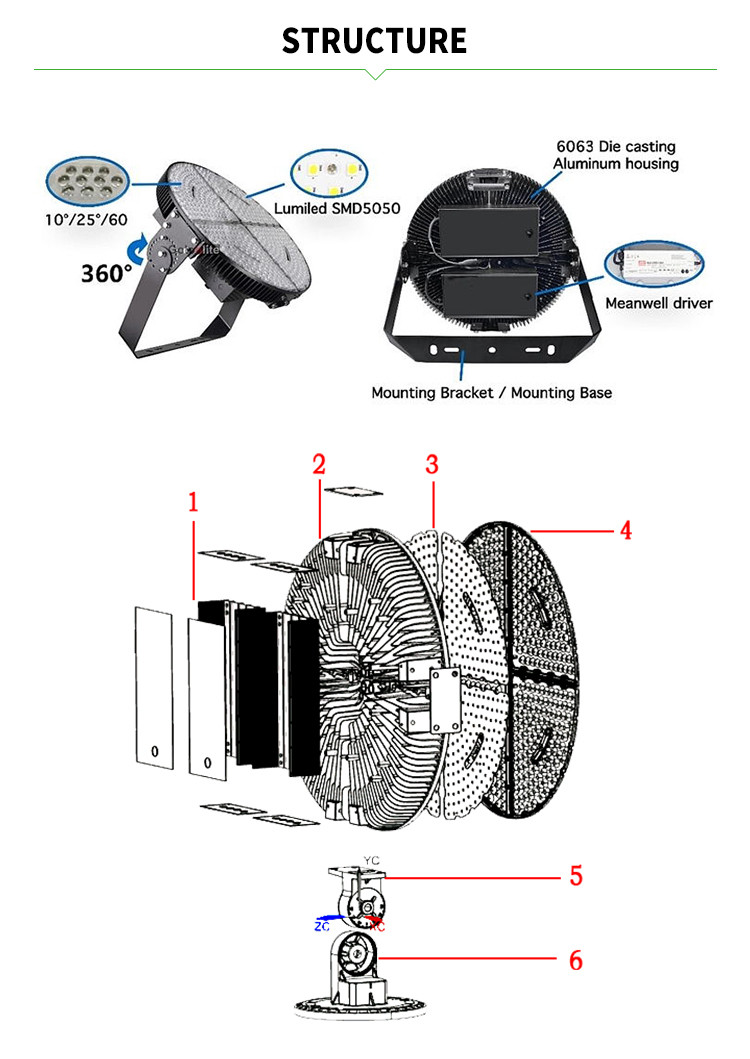 400w court high mast lights for sport lighting tennis court floodlight for high pole sports area lighting