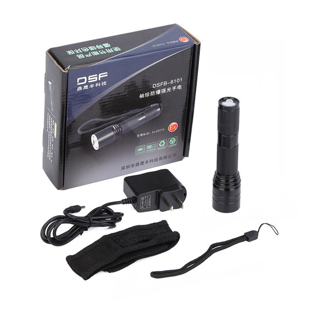 Black Ex Proof Flashlight 300Lm / Long Range Flashlight Φ32×135 Mm Size