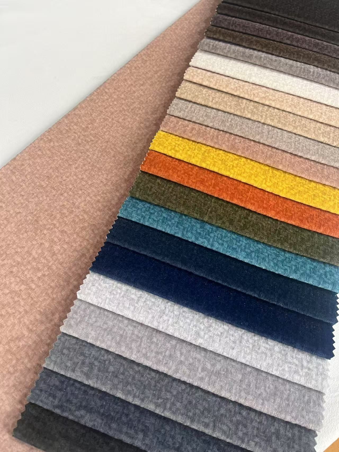 Soft Home Polyester Knitted Fabric Custom Embossed Fabric For Sofa