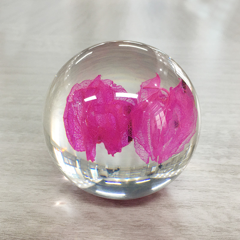 Crystal Wedding Flower Paperweight Ball Custom For Home Furnishings