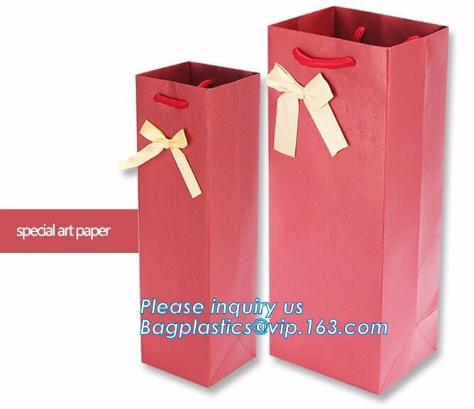 Flower carrier bag with different color customized pot plants kraft paper bag with handle,stamping logo fancy paper flow