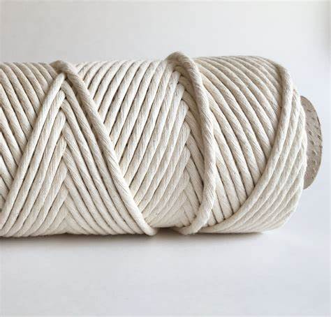 Macrame Cord 5mm Cotton 3 Strands Rope Twine for Various Applications Length 0-10000m