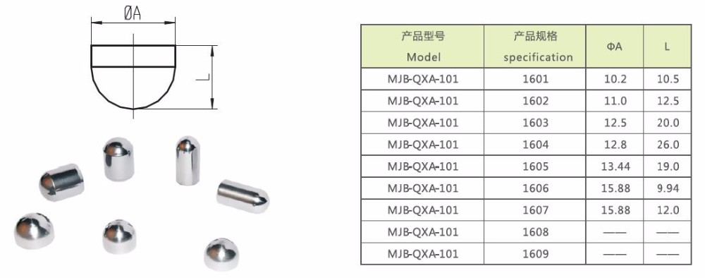 20mm Tungsten Carbide Mining Buttons YG6 Tungsten Carbide K20