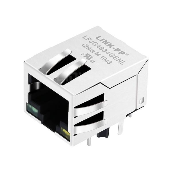 LPJG4934GENL 2.5G Base-T Tab Down Green&Yellow Led Single Port RJ45 Female