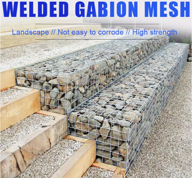3m X 1m X 1m Welded Gabion Mesh Galvanized For River Bank Protection
