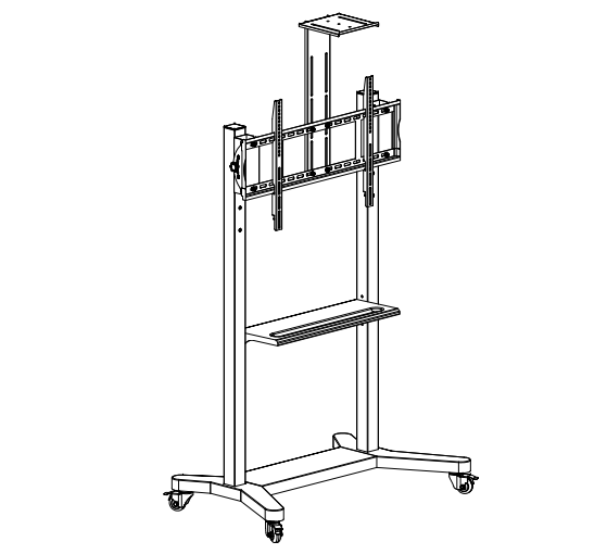 TV Floor Stand Mobile Stand Height Adjustable TV Cart Mount for Interactive Smart Touch Screen Television
