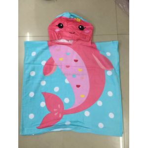 custom designer print with logo sublimation kids poncho beach towel