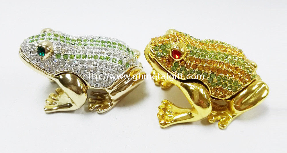 Animal trinket jewelry box Frog diamond decoration trinket jewelry box metal jewelry box