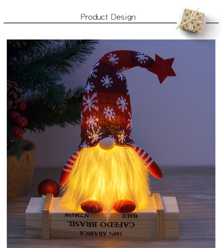 Kids Room Christmas Tree LED Night Light Plush Cuddly Santa Claus Style