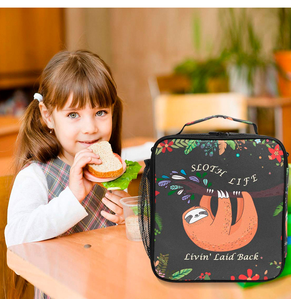 Cute Sloth Insulated Lunch Cooler Bags For Girls