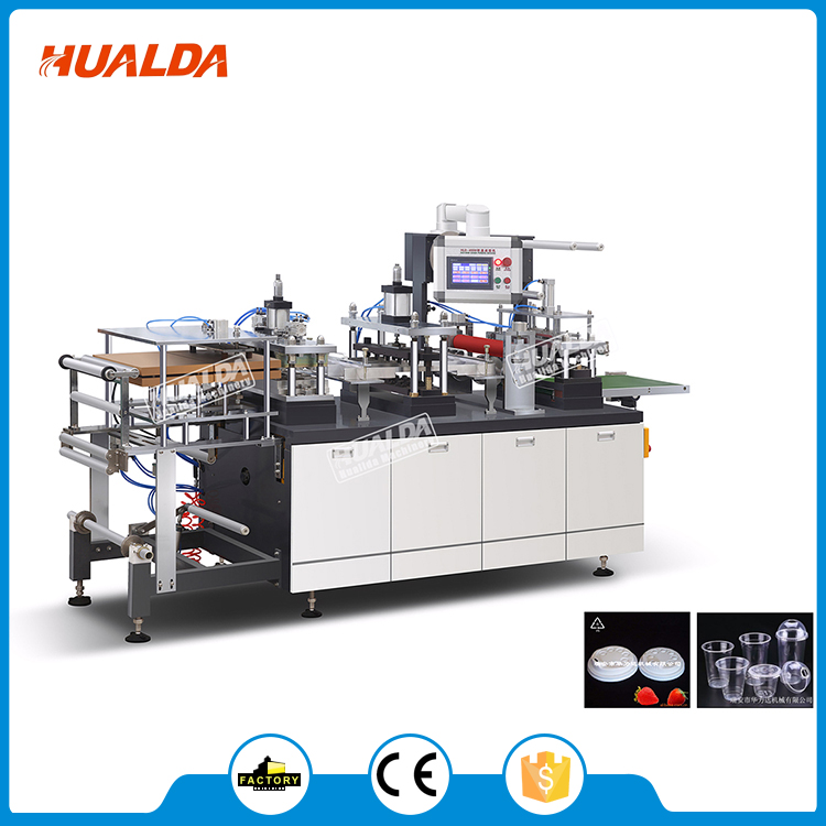 Automatic Plastic Lid Forming Machine 0.4 - 0.7 Mpa Pressure CE Approved