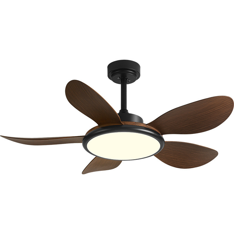 Large Wind Power Electric Fan Pendant Light Five Leaf Solid Wood Ceiling Fan