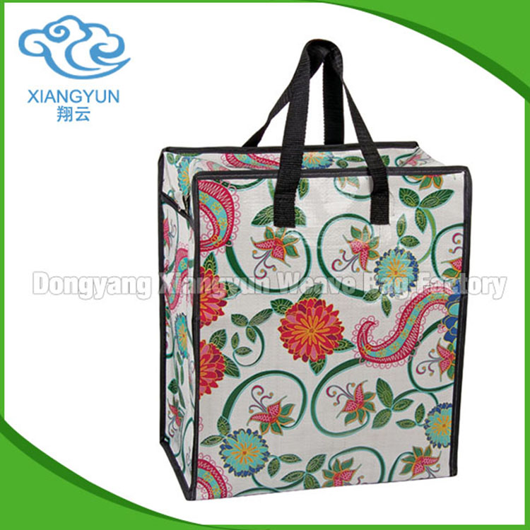 Zipper Top Reusable Pp Non Woven Grocery Shopping Bags With Handles