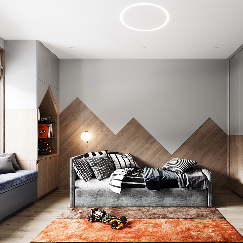 Foldable Panels Wooden Modern Bedroom Wardrobe Closet Design for High End Custom Hotel