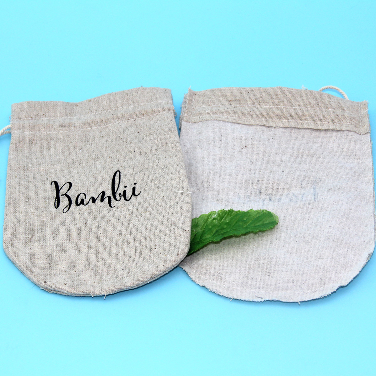 Customized Christmas Jute Bags , Durable Logo Printing Jute Drawstring Pouch