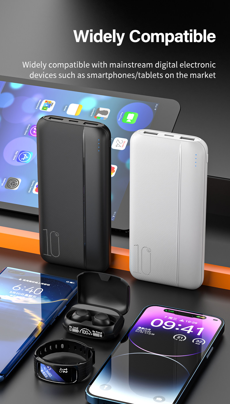 Portable Mobile Ultra Slim Power Bank 10000mah 20000mah Li Polymer Battery