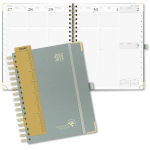 Medium Planner Jul. 2023 - Jun. 2023 Grey with Hourly Schedule and Monthly Tabs