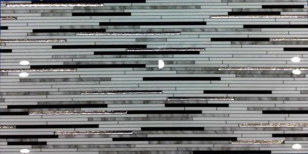 500SQM 9.5mm Flower Pattern Tiles , 30x60cm Decorative Floor Tiles Golden Silver