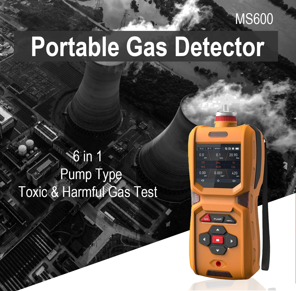 Ms600-Voc Handheld Voc Gas Detector Volatile Organic Compounds Gas Analyzer