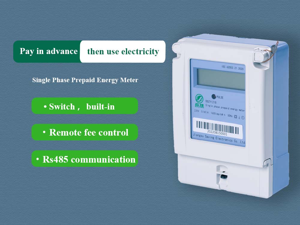 1W 220V Single Phase Electric Smart Prepaid Electricity Meter With LCD Display