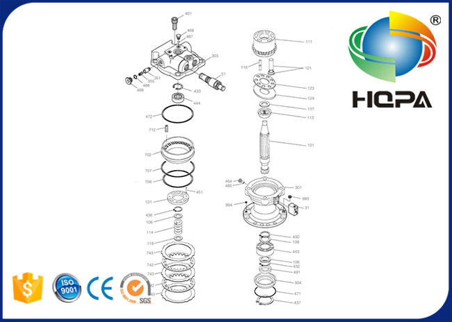 DAEWOO DH220-3 DH220-5(NEW) DH258-5 DH280-3 DH300-5 DH300-7 Swing Motor Seal Kit 2401-9242KT