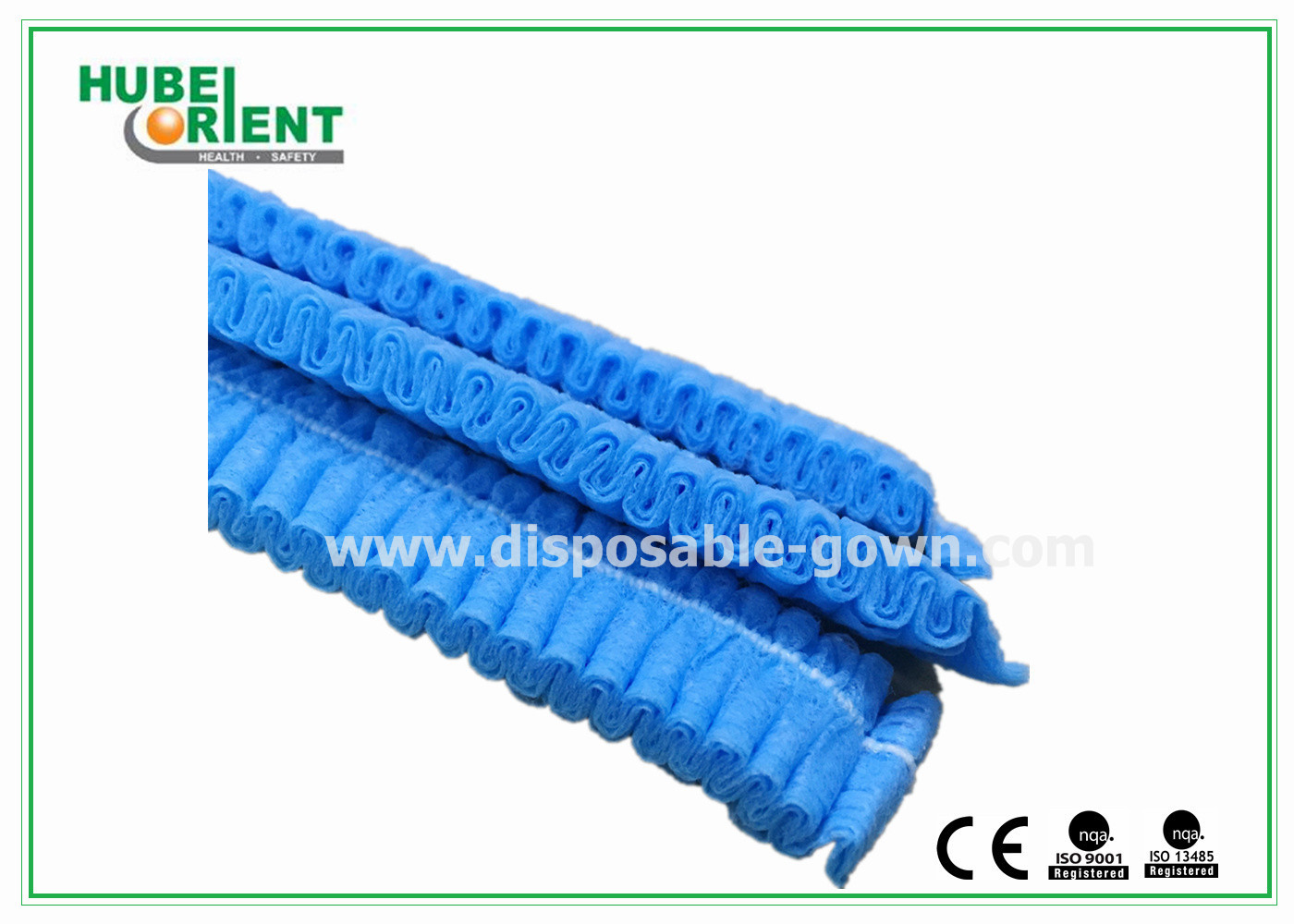Non-Woven Clip Cap Disposable Head Cap With Double Elastic Or Single Elastic For Healthcare Or Food Industry