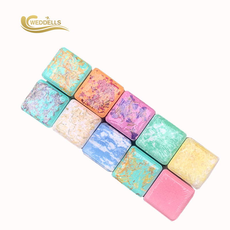 Dry Petals Shower Steamer Tablets , Handmade Essential Oils Eucalyptus Shower Bomb
