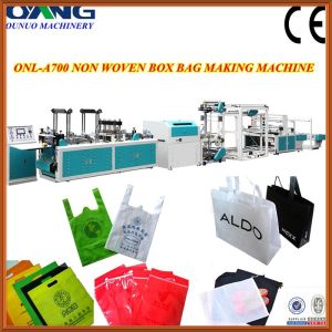 PLC automatic t-shirt bag making machine with auto pneumatic punching device