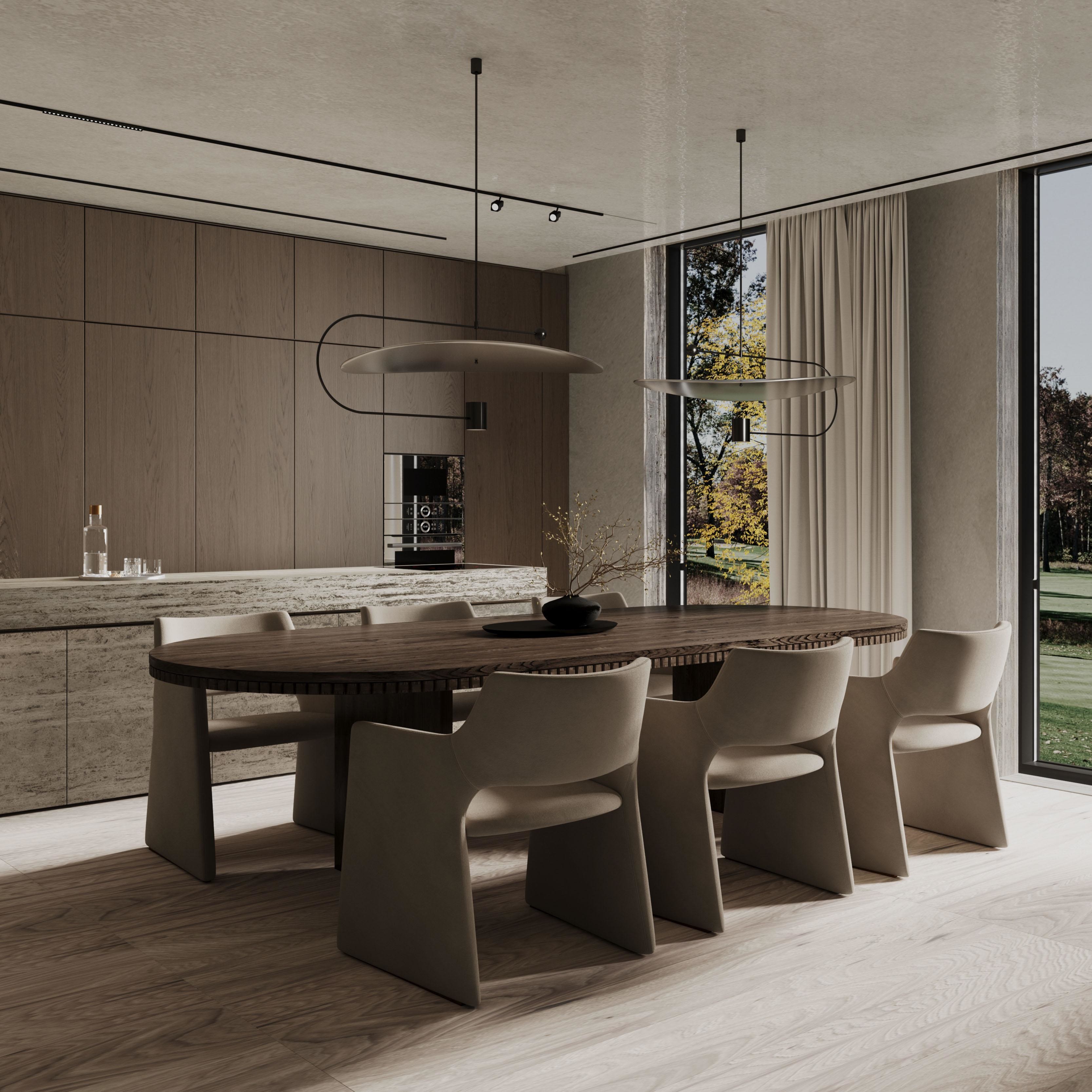 FANIAO Modern Designs Villa Wood Grain Complete Sets Kitchen Cabinet Solid Wood Kitchen Cabinet