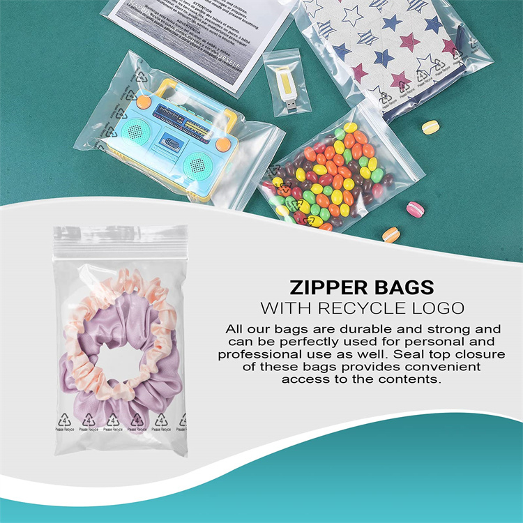 Secure Zipper Closure Custom Logo Print Polybags for Suffocation Warning and Security