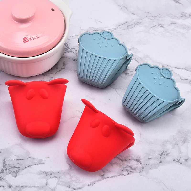 Mini Oven Mitts Gloves Heat Resistant SiliconeCooking Pinch Mitts Potholder Finger Pinch Grips Silicone Kitchen Utensil