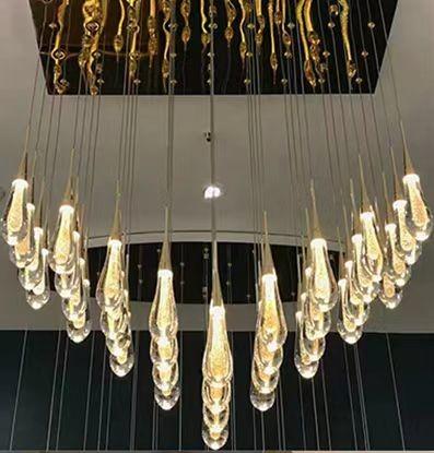 Indoor Villa Hotel Home G4 Bulb Type Aluminum Water Drop Villa Staircase Led