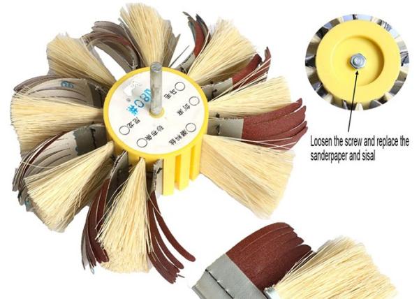 Shaft Mounted Sisal Emery Cloth Bristle Polishing Brush Wheel For Wood Primer