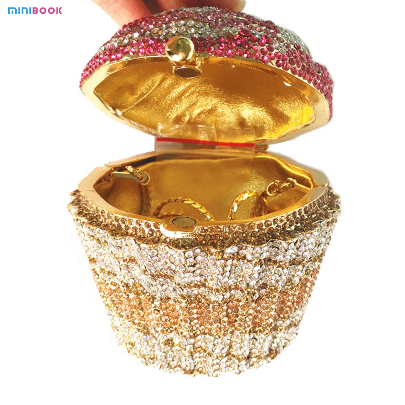 Handmade Crystal Clutch Stone Evening Bags and Clutches for Wedding Gold Blind Diamond