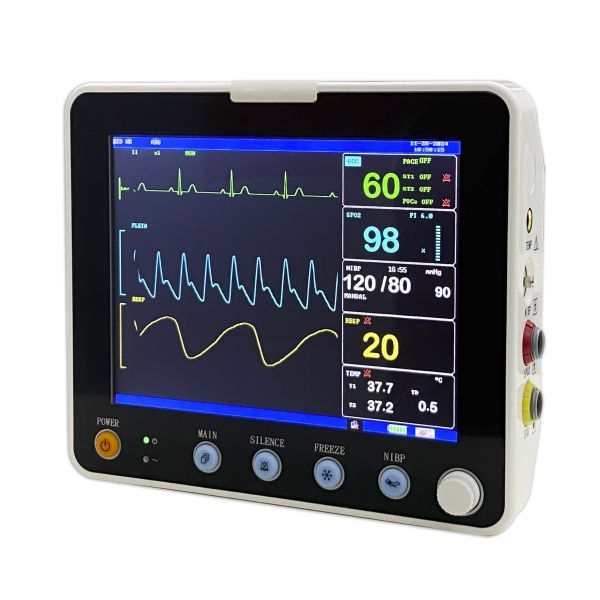 12.1 Inch Portable Multi Parameter Patient Monitor with Trolley Bracket and Built-in Li-ion Battery for Hospital ICU