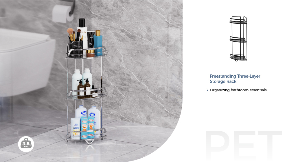 Stylish Bathroom Organizer Suction Cup Iron Wire Rack Stainless Steel No Drilling Wall Mounted Shower Caddy