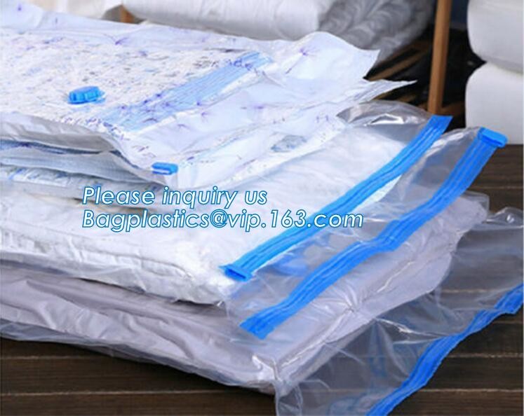 PA plastic clothes quilt space save zipper compression bags, space saver vacuum bag clothes, vaccum storage bags