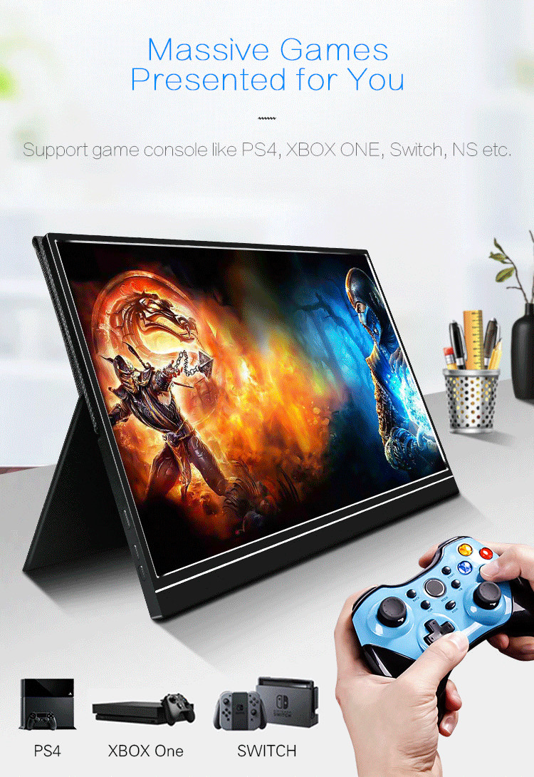 250cd/M2 Brithgness 1080P Full HD Ultra Light 16inches LCD Portable Monitor